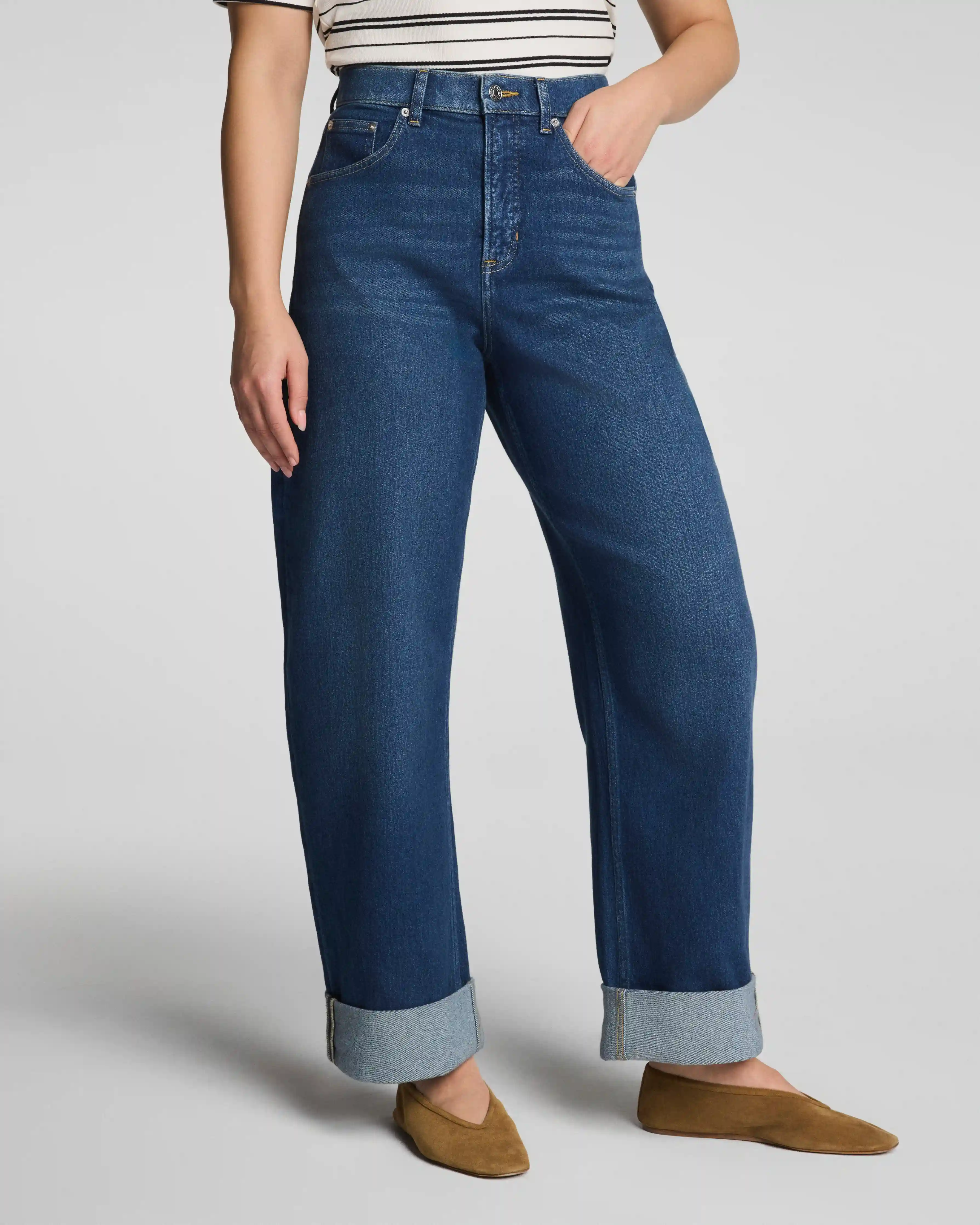 Alternative view of SPANXshape®  Authentic 360 Cuffed Horseshoe Jeans | Adriatic Blue